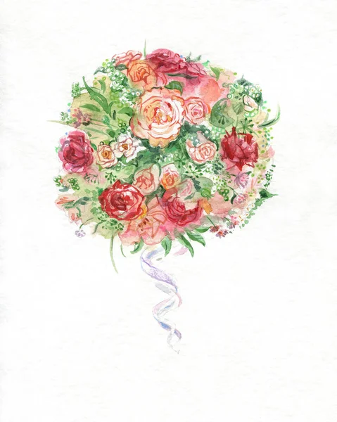 Blumenstrauß Aquarell Illustration — Stockfoto
