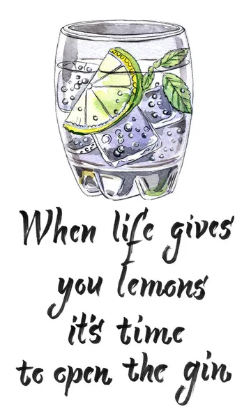Коли Життя Дає Лимони Настав Час Відкрити Джин Склянку Джину — стокове фото