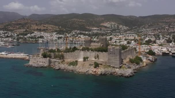 Vista superior do mar Mediterrâneo, Bodrum, Turquia — Vídeo de Stock