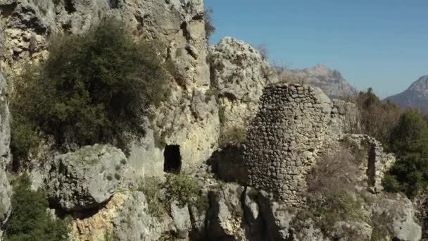 Top uitzicht op de bergen in Turkije, Lycische manier — Stockvideo