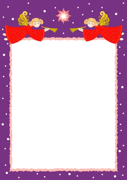 Noel angels bir trompet, kartpostal, raster sürümü ile