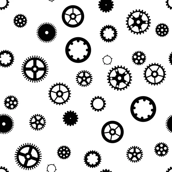 Seamless pattern with gear. Black gears on a white background. Vector illustration — Stock Vector