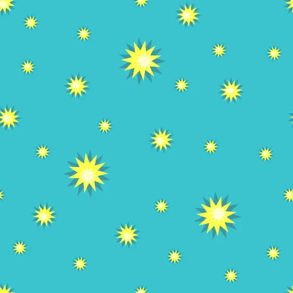 Seamless Pattern Stars Blue Background Vector Illustration — Stock Vector