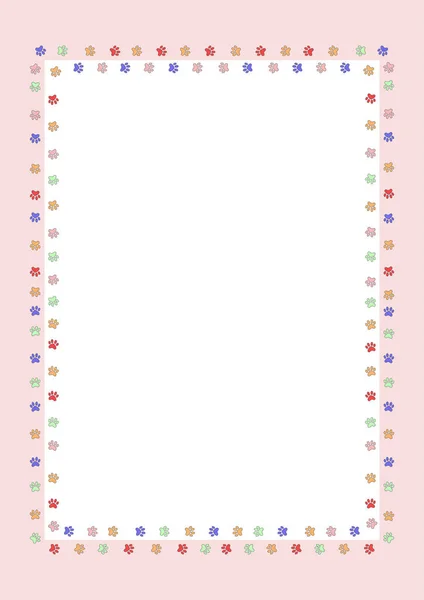 Çerçeve izini sürmek-in kedi pençeleri, kartpostal, vektör çizim ile