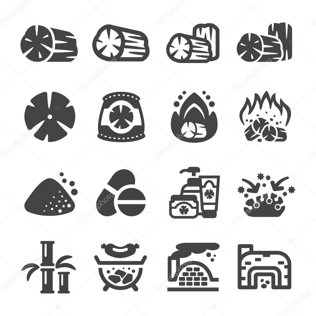 charcoal icon set vector illustration