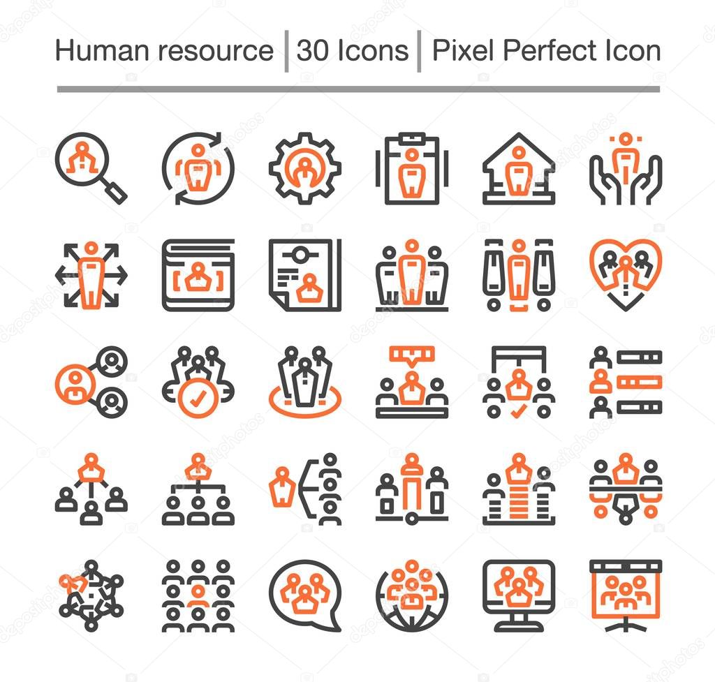 human resource  line icon set