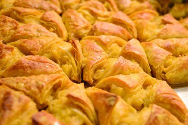 Baklava arka plan. Oryantal geleneksel Ulusal tatlı. Seçici odak.