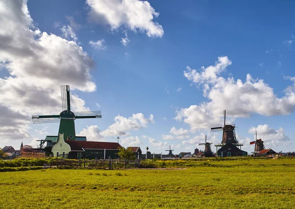 Een windmolens bij Kinderdijk Stockafbeelding