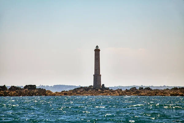 Ακτινωτά Πέτρινα Σπίτια Thatched Οροφή Στη Βρετάνη Γαλλία Ένα Όμορφο — Φωτογραφία Αρχείου