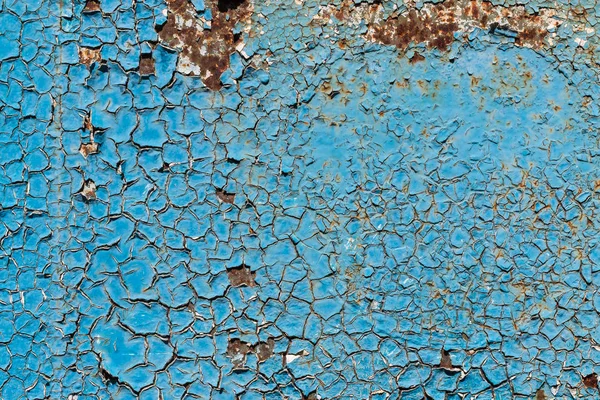 Текстура металлической коррозии и старая краска синего цвета Стоковое Фото