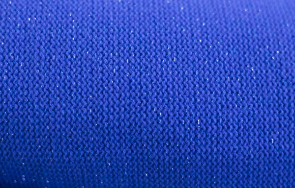 Blue wool knitted fabric texture as background — Stock Photo, Image
