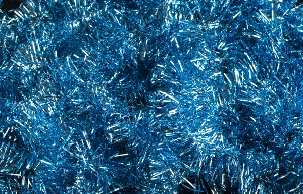 Brilliant Festive bright background of blue tinsel — Stock Photo, Image