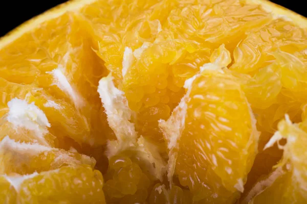 The texture of the inside of a juicy ripe orange macro — Stock Photo, Image