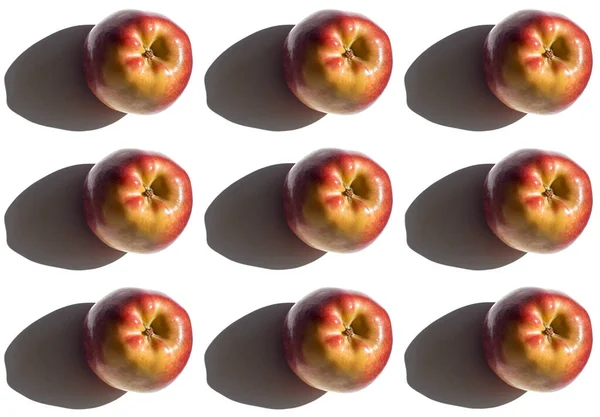 Värikäs Hedelmäkuvio Kypsistä Punaisista Omenoista Elintarvikekonseptin Kuvio — kuvapankkivalokuva
