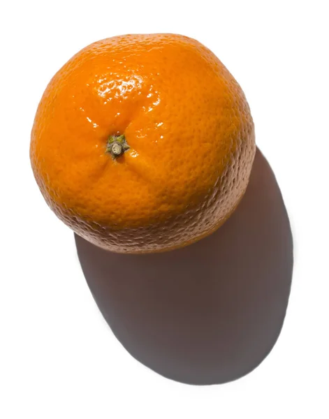 Mandarina Naranja Sobre Fondo Blanco Una Luz Dura Brillante — Foto de Stock