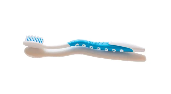 White Blue Toothbrush White Background Isolate — Stock Photo, Image