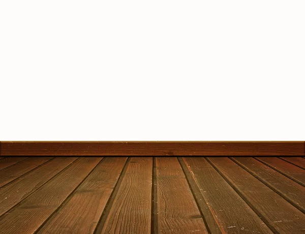 Drewniana Podłoga Białym Tle — Zdjęcie stockowe