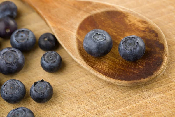 Blueberry Wooden Table — Stock Photo, Image