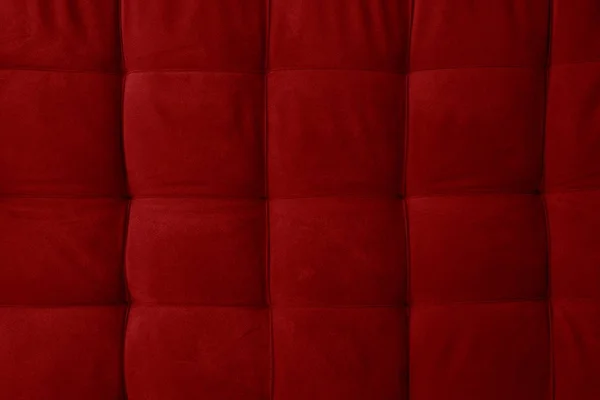 Red fabric texture stitched — Stock Photo, Image