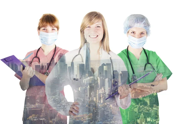 Portrait of medical nurse and doctors — Stock Photo, Image