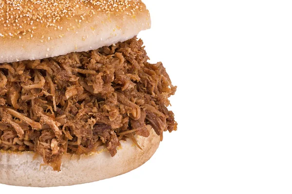 Hautnah auf Pulled Pork Sandwich — Stockfoto