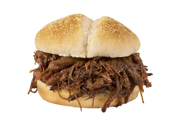 Hautnah auf Pulled Pork Sandwich — Stockfoto