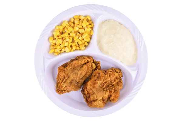 Fried chicken tv dinner — Stock Photo, Image