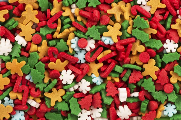 Renkli Noel Şekerlerinin Arkaplan Dokusuna Üst Görünüm — Stok fotoğraf