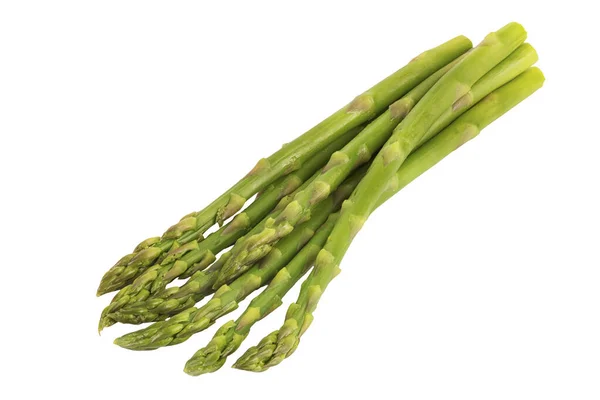 Dicht Bij Asperges Verwijderd Door Diagonaal Geïsoleerd Witte Achtergrond Ophouden — Stockfoto