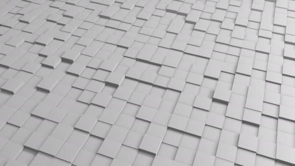 Carreaux Cubes Loop 4k Arrière-plan - Blanc Propre - Vue 01 — Video