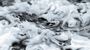 Soyut arka plan kıvrımlı sıvı mürekkep beyaz ve alan derinliği