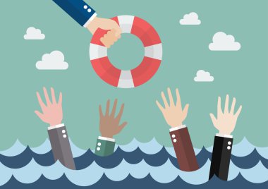 Boğulan işadamları tek lifebuoy Başlarken