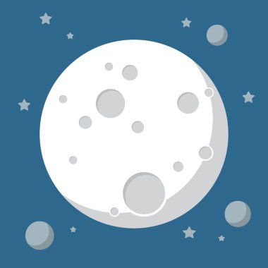 Düz tasarım tarzında moon