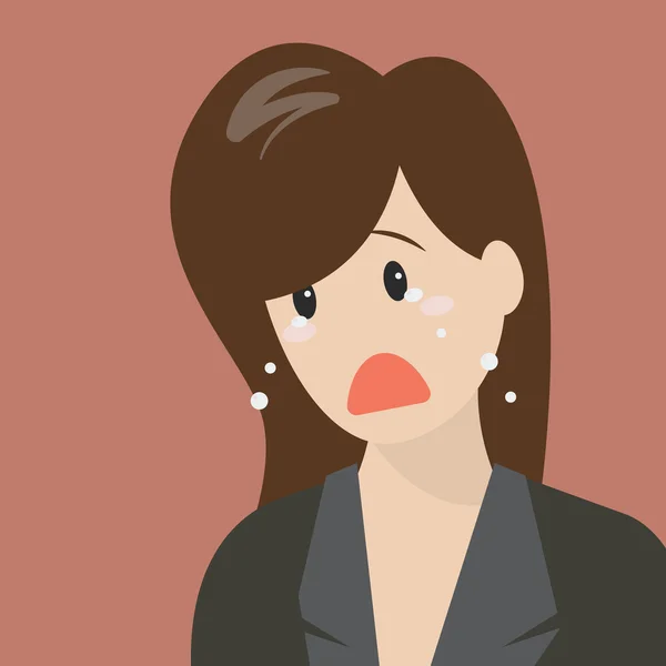 Mulher infeliz chorando — Vetor de Stock