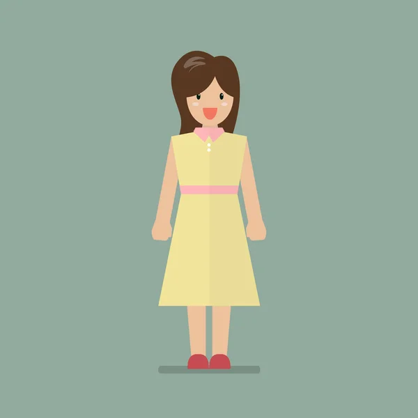 Mujer en estilo plano — Vector de stock