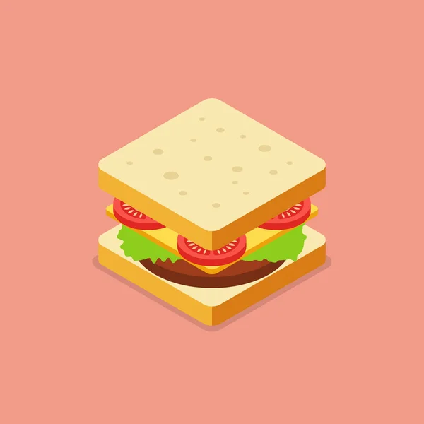 Sandviç izometrik stili — Stok Vektör