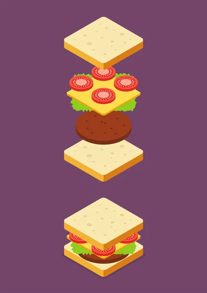 Izometrický sendvič složek — Stockový vektor