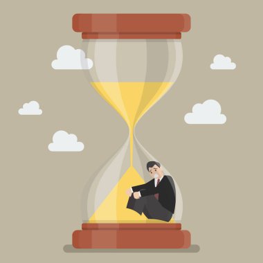 İşadamı kum içinde sıkışmış