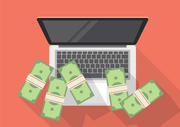 Заробляння грошей онлайн — стоковий вектор