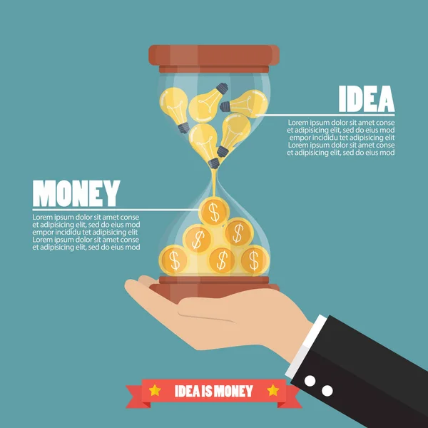 Idé är pengar infografik — Stock vektor