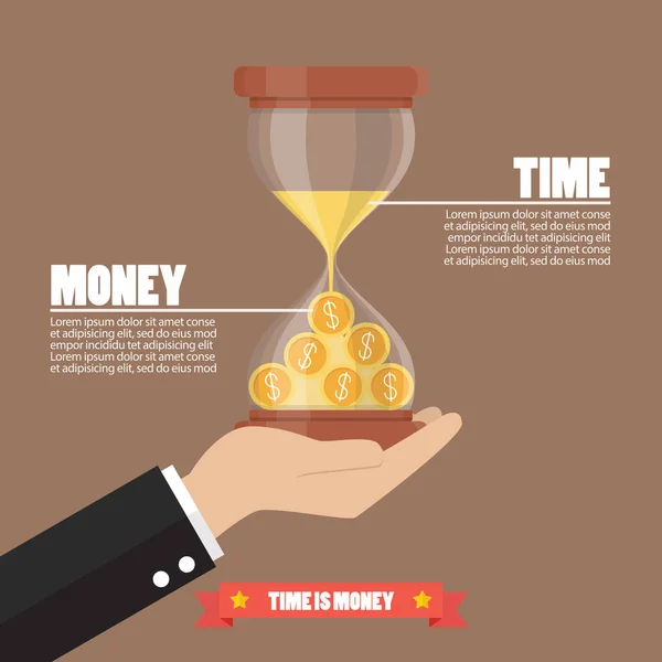 Le temps est argent infographie — Image vectorielle