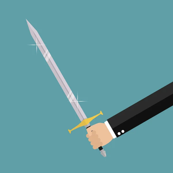 Adam tutarak kılıç — Stok Vektör