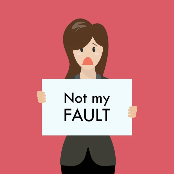 Mujer de negocios mostrando signo no mi culpa falló — Vector de stock