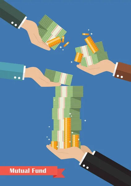 Fund manager holding cash money — Stock Vector