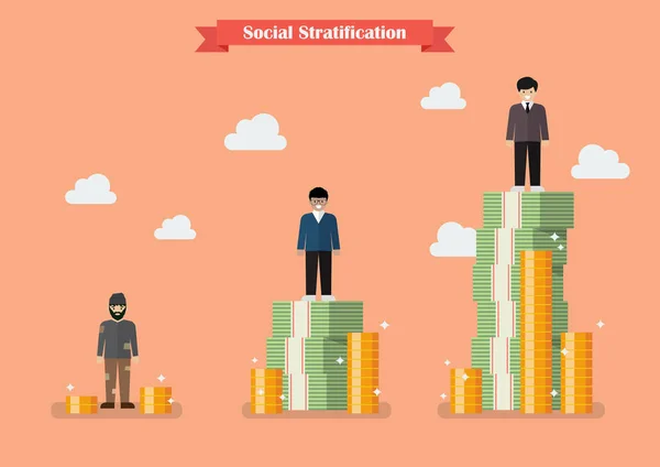 Estratificación social con dinero — Vector de stock