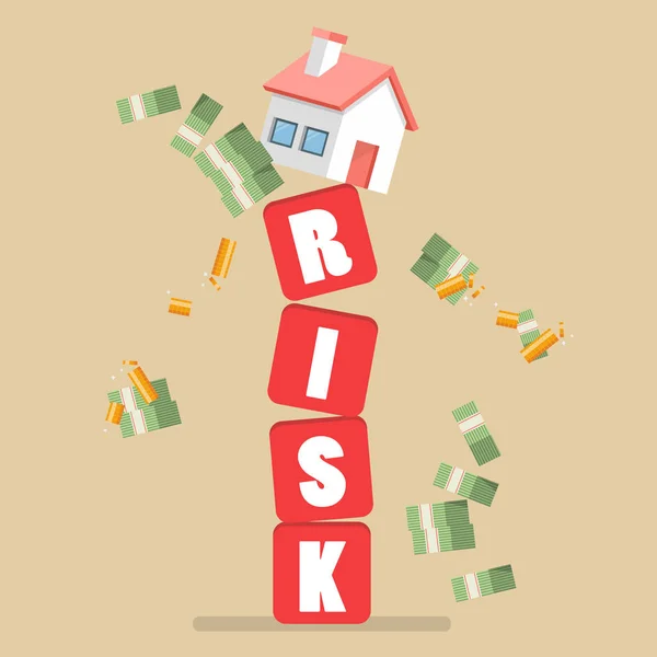 Nemovitostí na vratkých riziko bloky — Stockový vektor