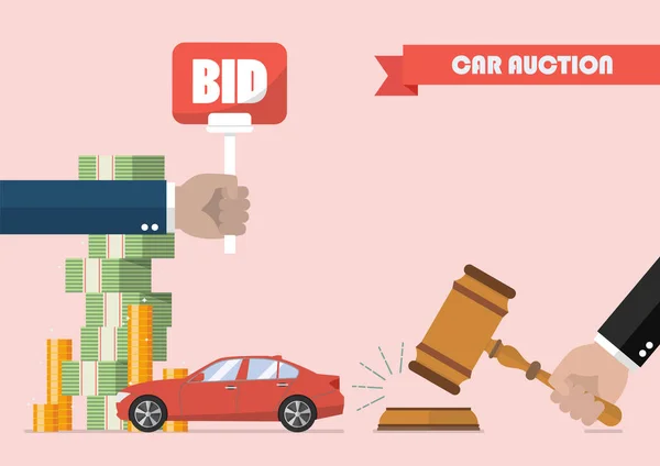 Konieczności zakupu sprzedaży samochodów z aukcji — Wektor stockowy