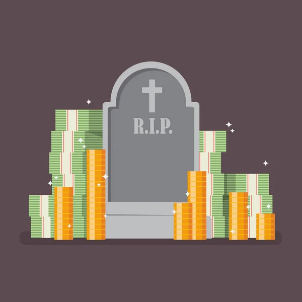 Кладбище с наличными деньгами — стоковый вектор