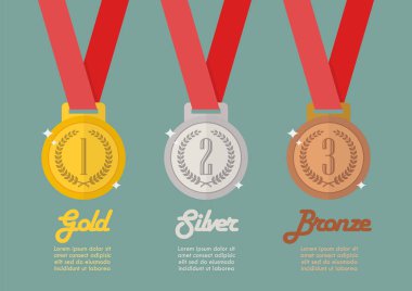 Altın gümüş ve Bronz Madalyalar Infographic