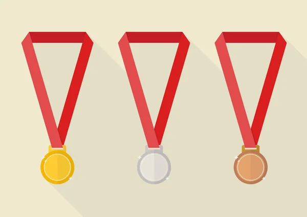 Guld silver och brons medaljer — Stock vektor